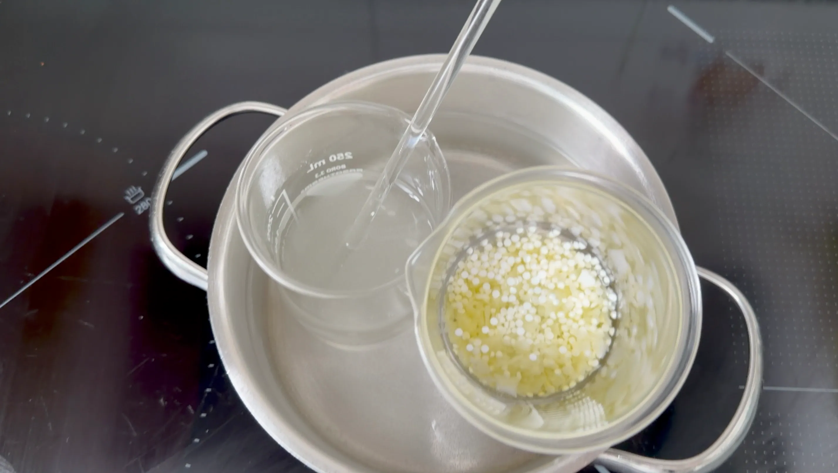 Blue Tansy & Cucumber Calming Face Cream — making the cream