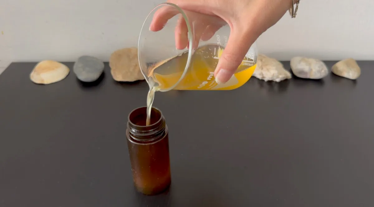 Foaming bottle filled