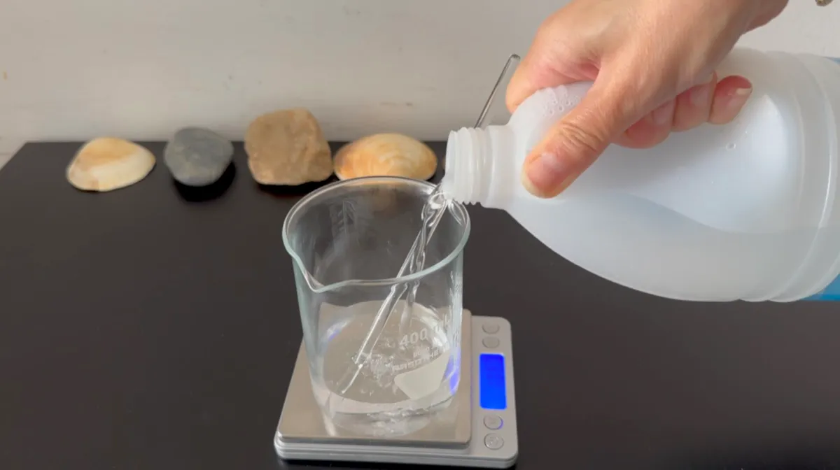 Weighing distilled water